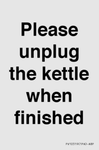 Please unplug the kettle when finished